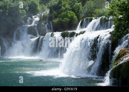 Wasserfall Skradinski Buk in Krka Nationalpark, Dalmatien, Kroatien, Europa Stockfoto