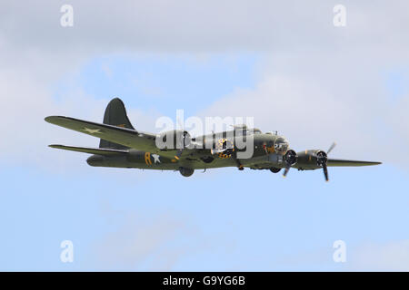 RNAS Yeovilton, Somerset, Großbritannien 2. Juli 2016 RNAS Yeovilton Somerset 2. Juli 2016 Sally B in Privatbesitz B - 17 G Flying Fortress, die Hauptrolle in dem Film Memphis Belle Credit: David Billinge/Alamy Live News Stockfoto