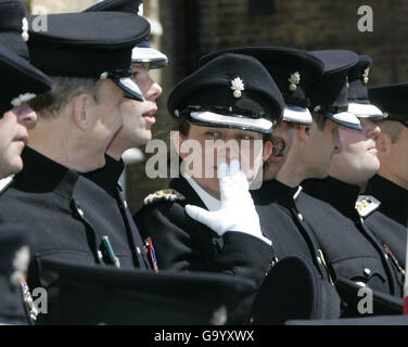 Die Königin stellt die neuen Farben für The Honourable Artillery Stockfoto