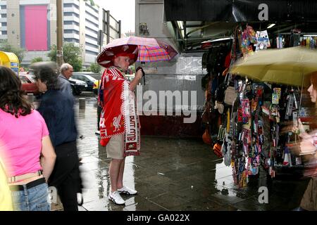 Fußball - UEFA Championsleague - Liverpool-Fans &#8211; Athen Stockfoto