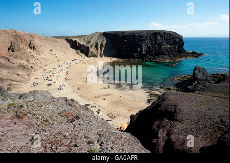 Playa de Papagayo oder Papagayo-Strände, Lanzarote, Kanarische Inseln, Spanien, Europa Stockfoto