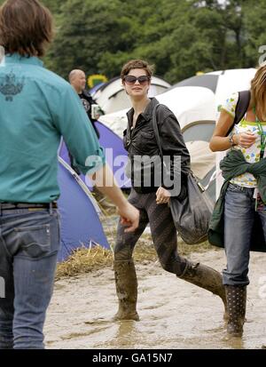 Pixie Geldof beim Glastonbury Festival 2007 auf der Worthy Farm in Pilton, Somerset. Stockfoto