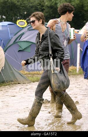 Glastonbury Festival 2007. Pixie Geldof beim Glastonbury Festival 2007 auf der Worthy Farm in Pilton, Somerset. Stockfoto