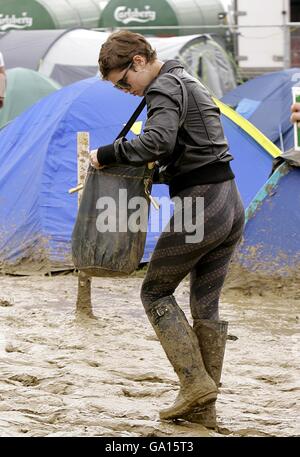 Pixie Geldof beim Glastonbury Festival 2007 auf der Worthy Farm in Pilton, Somerset. Stockfoto