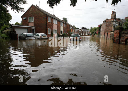 Großbritannien wird von Überschwemmungen heimgesucht. Die Überschwemmungen in Beverley, East Yorkshire heute. Stockfoto