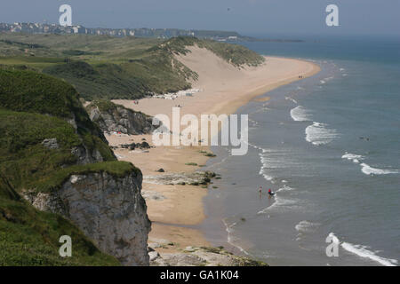 Whiterocks Beach in der Grafschaft Antrim. Stockfoto