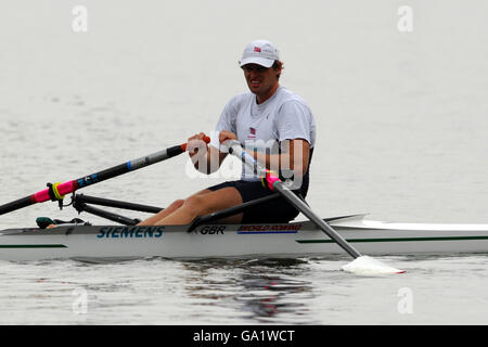 Rudern - Weltmeisterschaft 2007 - Bosbaan. Der britische Alan Campbell tritt in den Herren-Einzelschädeln - Heat 6 - an Stockfoto