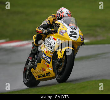 Motorradfahren - British Superbike Championship 2007 - Runde Acht - Oulton Park. Leon Camier (GBR) Honda – Bike Animal Honda Stockfoto