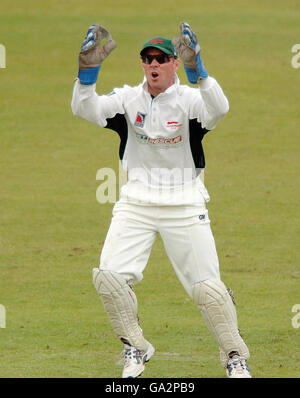 Cricket - Liverpool Victoria County Championship - Division Two - Leicestershire / Glamorgan - Grace Road. Leicestershires Wicketkeeper Paul Nixon beim Liverpool Victoria County Championship-Spiel in der Grace Road, Leicester. Stockfoto