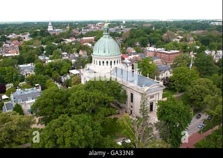 Kuppel der Hauptkapelle an der US Naval Academy in Annapolis, Maryland. Stockfoto