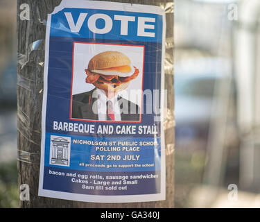 Sydney, Australien. 2. Juli 2016. Australiens Marathon Bundestagswahlkampfes kam zu einem Ende auf 2. Juli 2016 mit der Bundesrepublik Wahltag Polling. Australier sind für vorausgesagt die Koalitionsregierung und Premierminister Malcolm Turnbull. Bildnachweis: Hugh Peterswald/Pacific Press/Alamy Live-Nachrichten Stockfoto