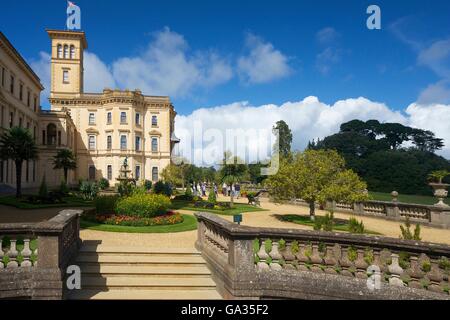 Osborne House, ehemalige königliche Residenz, erbaut 1845-1851 für Königin Victoria und Prinz Albert, East Cowes, Isle Of Wight, England, Stockfoto