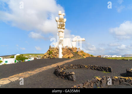 EL CAMPESINO, Insel LANZAROTE - 14. Januar 2015: Das Monumento al Campesino des Künstlers César Manrique im Jahr 1986 errichtet, ist ein Denkmal zu Ehren von den hart arbeitenden Bauern von Lanzarote Stockfoto