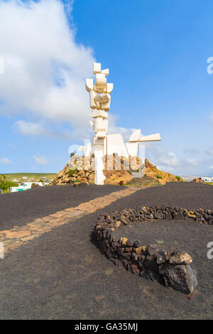 EL CAMPESINO, Insel LANZAROTE - 14. Januar 2015: Das Monumento al Campesino des Künstlers César Manrique im Jahr 1986 errichtet, ist ein Denkmal zu Ehren von den hart arbeitenden Bauern von Lanzarote Stockfoto