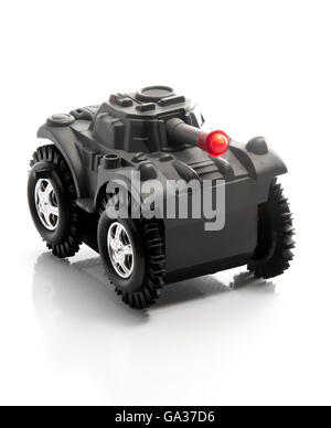 Militärpanzer Spielzeug, Isolated on White Stockfoto