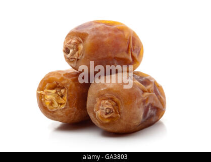 Frische arabischen Datteln, Isolated on White Stockfoto