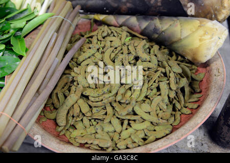 Fegetable am Tag Markt in der Stadt Phuket auf der Insel Phuket im Süden von Thailand in Südostasien. Stockfoto