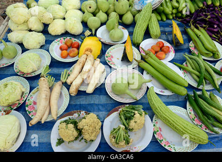 Fegetable am Tag Markt in der Stadt Phuket auf der Insel Phuket im Süden von Thailand in Südostasien. Stockfoto