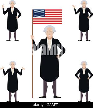 Reihe von Washington flache icons Stock Vektor