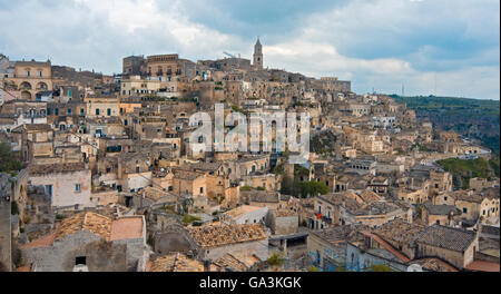 Ansicht von Matera, Basilikata, Süditalien, Europa Stockfoto