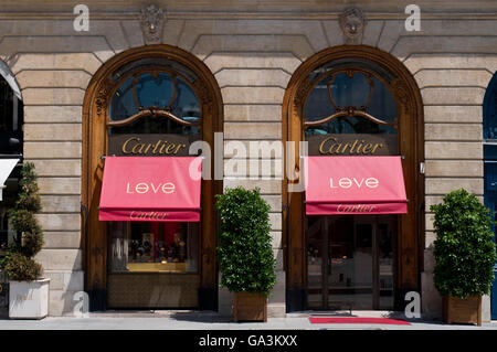 Cartier speichern, Place Vendome, Paris, Frankreich Stockfoto