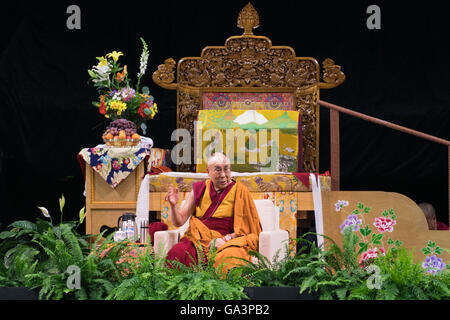 Seine Heiligkeit der 14. Dalai Lama besucht der University of Colorado in Boulder, Colorado Stockfoto