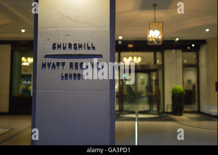 Das Churchill Hyatt Regency, London UK Stockfoto