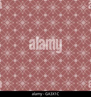 Weiße Vintage Blumen auf dunklem rosa Hintergrund-Muster-Vektor-Illustration Grafik Stock Vektor