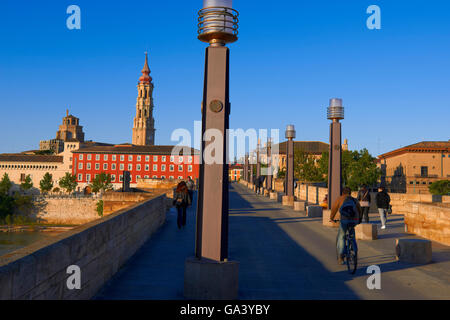 Zaragoza, La Seo Kathedrale, Puente de Piedra, Saragossa, Aragon, Spanien Stockfoto