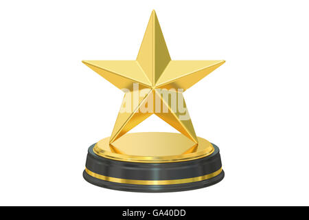 Golden star Award, 3D-Rendering isolierten auf weißen Hintergrund Stockfoto