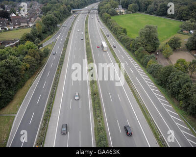 Blick vom Ballon, Autobahn A2, Bottrop, Deutschland Stockfoto