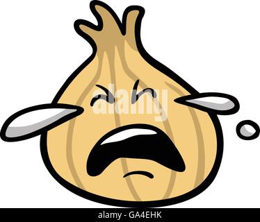 Weinende Zwiebel Cartoon Vector Stock Vektor