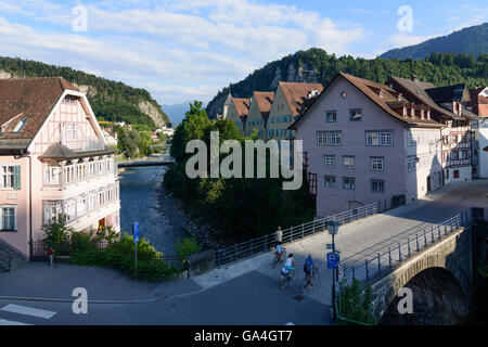 Feldkirch Heilig-Kreuz-Brücke über den Fluss Ill Österreich Vorarlberg Stockfoto