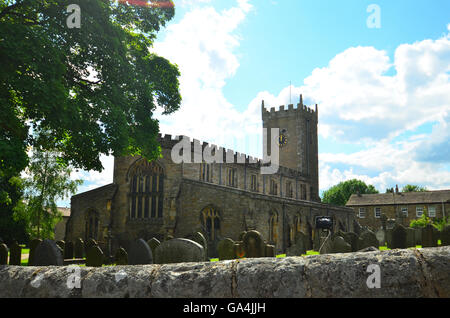 St. Oswald Kirche am Askrigg in Wensleydale Yorkshire Dales England Stockfoto