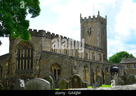 St. Oswald Kirche am Askrigg in Wensleydale Yorkshire Dales England Stockfoto