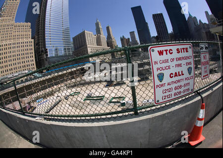 6. September 2005 - Blick New York City, NY, USA - auf der Baustelle von Ground Zero. Stockfoto