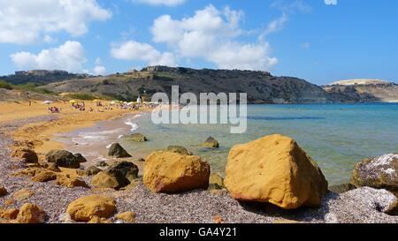 Ramla Bay - der größten Sandstrand auf Gozo Stockfoto