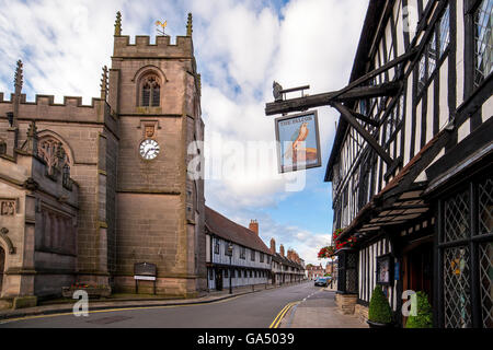 Die Gilde Kapelle und Falcon Hotel, Stratford-upon-Avon Stockfoto