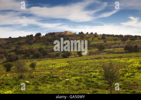 Sizilianische Landschaft. Monte Climiti Hochland. Syrakus, Sizilien Stockfoto