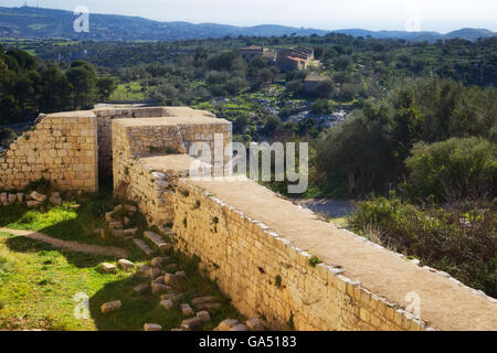 Antike, Noto wall Defensive der mittelalterlichen Burg und Landschaft der antiken Stadt Stockfoto