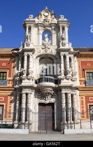 Fassade des Heiligen Telmo Palast in Sevilla, Spanien Stockfoto