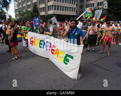 Toronto, Ontario, Kanada. 3. Juli 2016. Gay Pride Parade in Toronto, Ontario, Kanada 3. Juli 2016 Credit: Michael Matthews/Alamy Live-Nachrichten Stockfoto