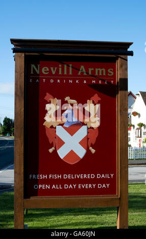 Nevill Arms Pub Zeichen, neue Ende, Worcestershire, England, UK Stockfoto