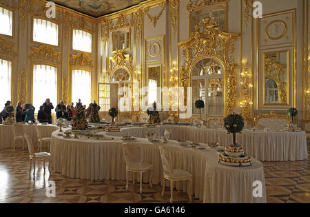 Ein "State"-Zimmer, Catherine oder Sommer Palast, Zarskoje Selo, Puschkin, St. Petersburg, Russland. Stockfoto