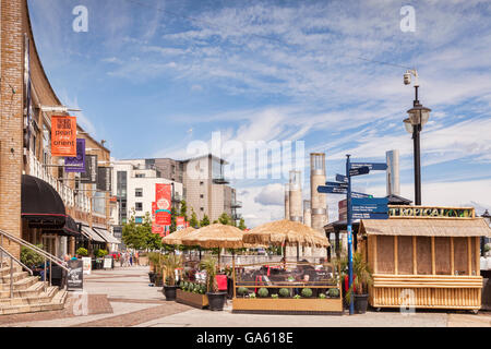 Cardiff, Wales: 27. Juni 2016 - Mermaid Quay Stockfoto