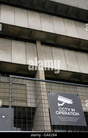 CCTV in Betrieb melden Sie auf der Website der Abriss und Umbau der alten Bibliothek und Chamberlain Quadrat, Birmingham, UK. Stockfoto