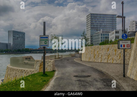 Basel, Rheinuferweg, Novartis Campus Stockfoto