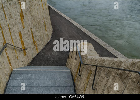 Basel, Rheinuferweg, Novartis Campus, Treppen Stockfoto