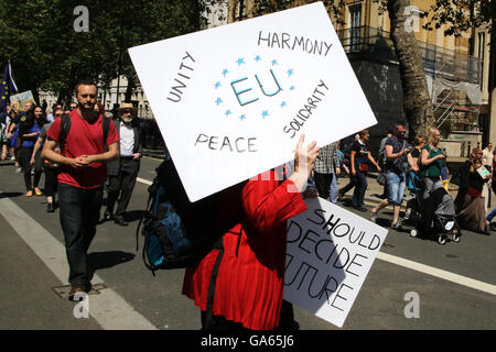 07.02.2016 März für Europa, Anti-Austritt zu protestieren, London, UK Stockfoto