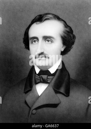 Poe. Porträt des amerikanischen Schriftstellers Edgar (geborene Edgar Poe, 1809-1849). Porträt von William Sartain, 1896 Stockfoto